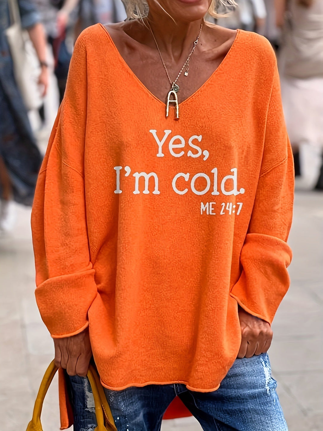 Elsvina | Damen Pullover mit Aufdruck Oversize - Image 2