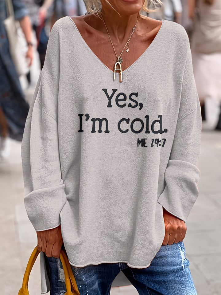 Elsvina | Damen Pullover mit Aufdruck Oversize - Image 4