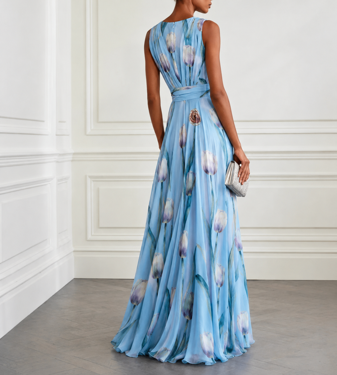Elvindra | Damen Festliches Maxikleid Tulpenprint - Image 2