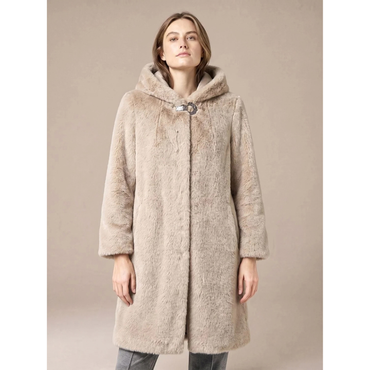 Elvorna | Damen Kunstpelz Winterjacke mit Kapuze - Image 1