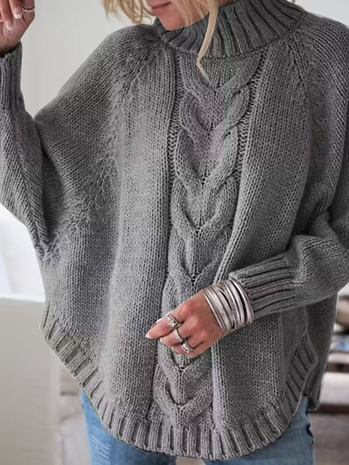 Felvira | Damen Oversize Pullover mit Zopfmuster - Beige - Image 2