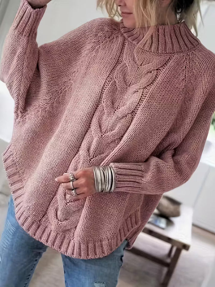 Felvira | Damen Oversize Pullover mit Zopfmuster - Beige - Image 3