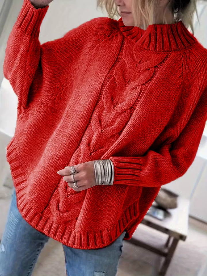 Felvira | Damen Oversize Pullover mit Zopfmuster - Beige - Image 5