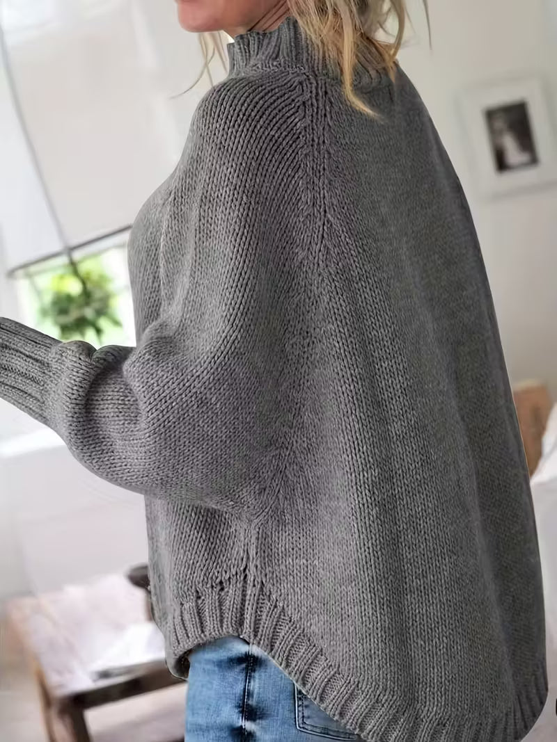Felvira | Damen Oversize Pullover mit Zopfmuster - Beige - Image 7