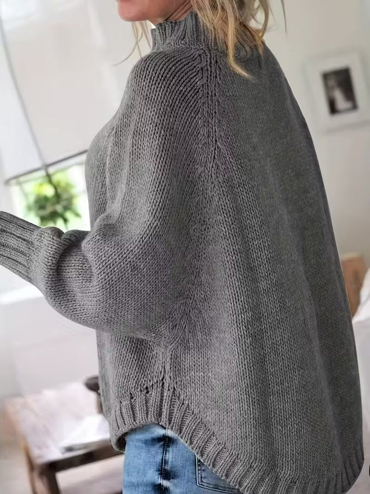 Felvira | Damen Oversize Pullover mit Zopfmuster - Beige - Image 7