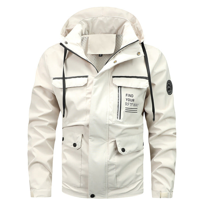 Fendrik | Herren Regenjacke mit Kapuze Winddicht - Black - Image 4