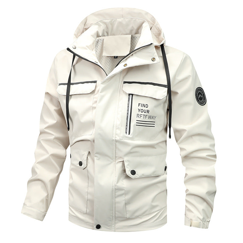 Fendrik | Herren Regenjacke mit Kapuze Winddicht - Black - Image 5