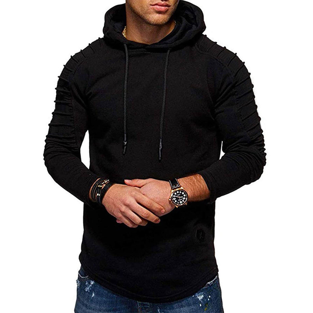 Fendwall | Herren Kapuzenpullover mit Raffärmel-Detail - Olive Green - Image 2