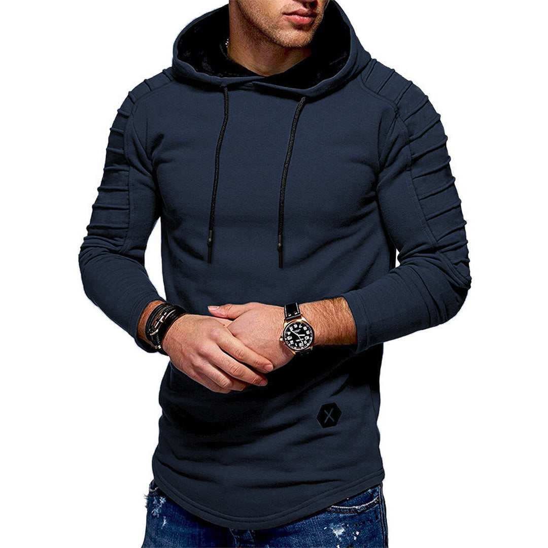 Fendwall | Herren Kapuzenpullover mit Raffärmel-Detail - Olive Green - Image 4