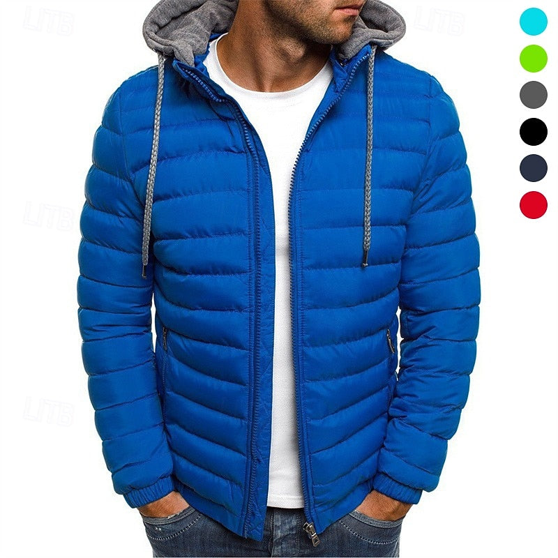 Fenrik | Herren Winterjacke Steppjacke mit Kapuze - Blue - Image 1
