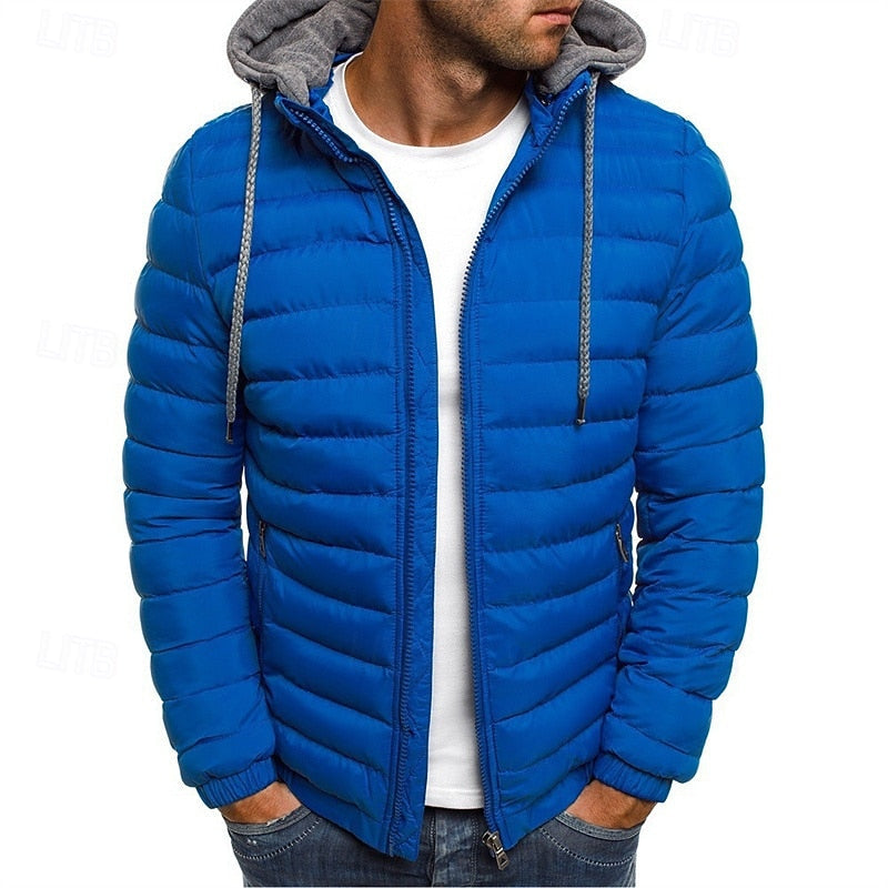 Fenrik | Herren Winterjacke Steppjacke mit Kapuze - Blue - Image 2