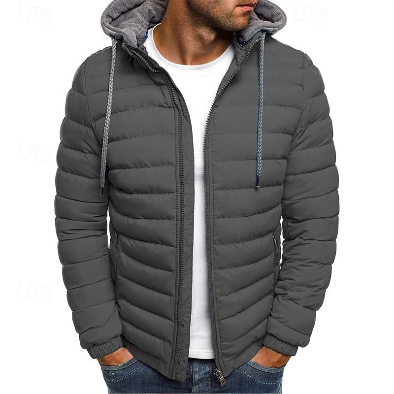 Fenrik | Herren Winterjacke Steppjacke mit Kapuze - Blue - Image 4