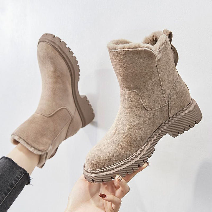 Fenrike | Damen Winterschuhe gefüttert Stiefelette - Beige - Image 1