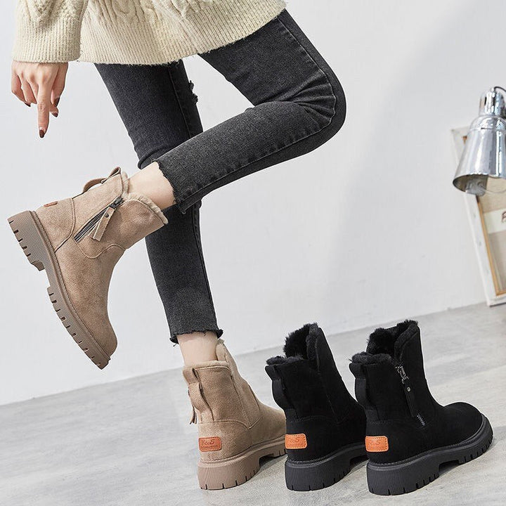 Fenrike | Damen Winterschuhe gefüttert Stiefelette - Beige - Image 2