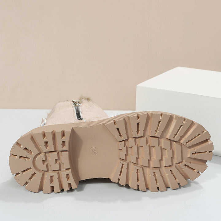 Fenrike | Damen Winterschuhe gefüttert Stiefelette - Beige - Image 3