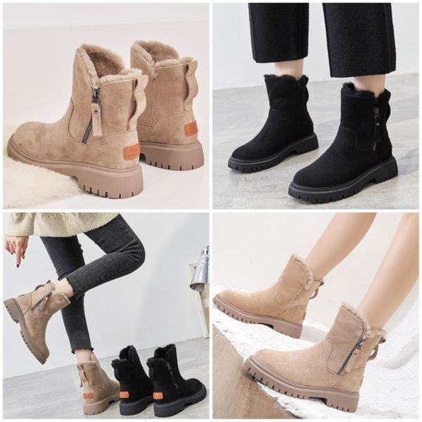 Fenrike | Damen Winterschuhe gefüttert Stiefelette - Beige - Image 4