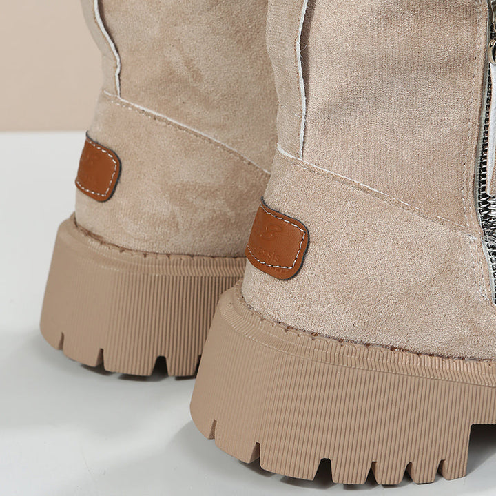 Fenrike | Damen Winterschuhe gefüttert Stiefelette - Beige - Image 5