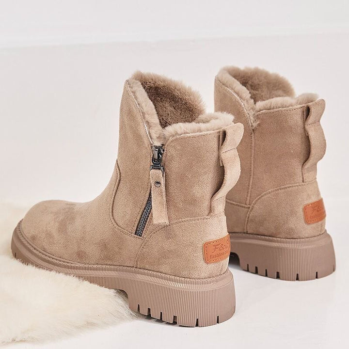 Fenrike | Damen Winterschuhe gefüttert Stiefelette - Beige - Image 6