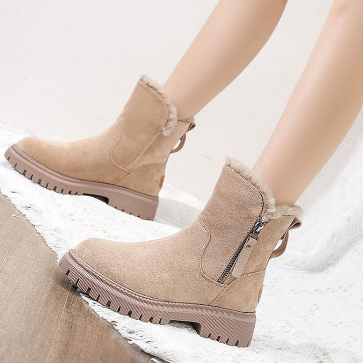 Fenrike | Damen Winterschuhe gefüttert Stiefelette - Beige - Image 7