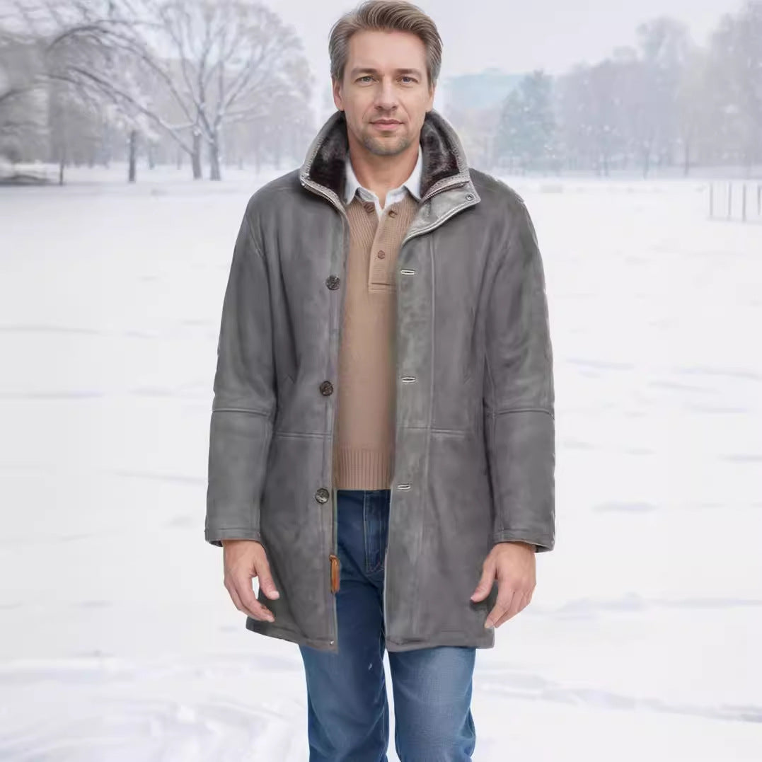 Fenwald | Herren Wintermantel mit Teddykragen - Black - Image 3