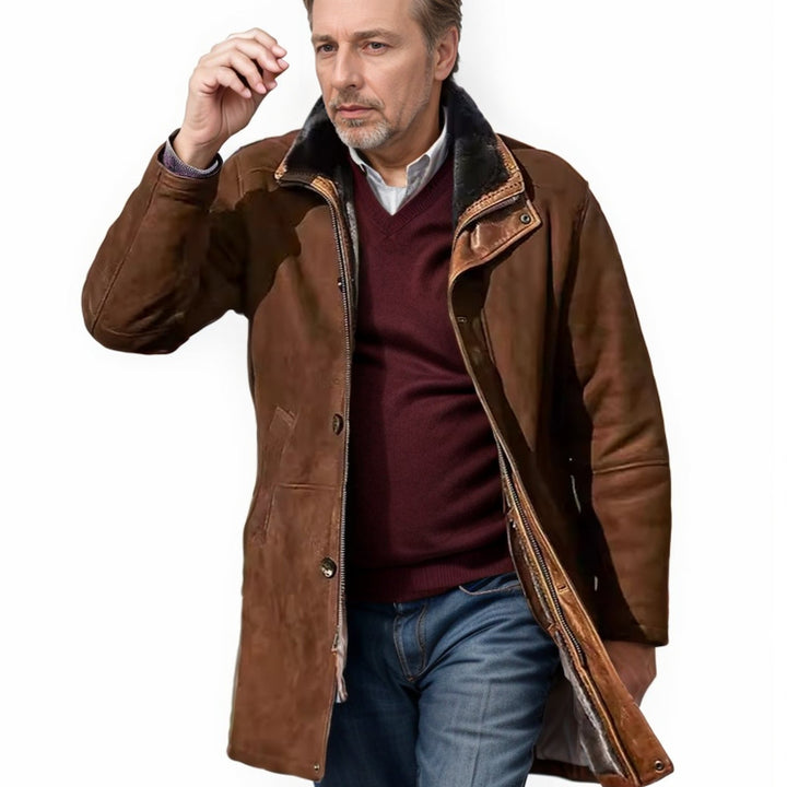 Fenwald | Herren Wintermantel mit Teddykragen - Black - Image 4
