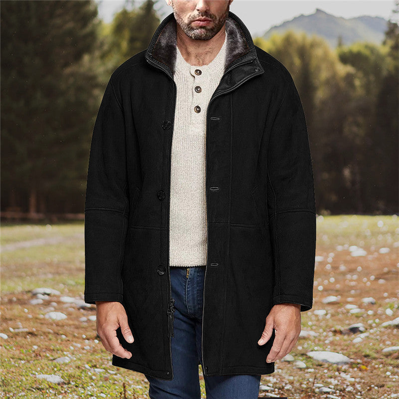 Fenwald | Herren Wintermantel mit Teddykragen - Black - Image 7