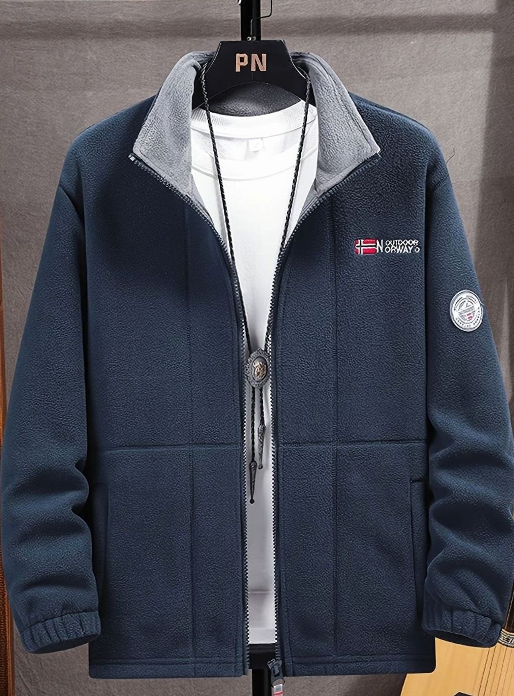 Fenwick | Herren Fleecejacke Stehkragen Outdoor - Navy - Image 2