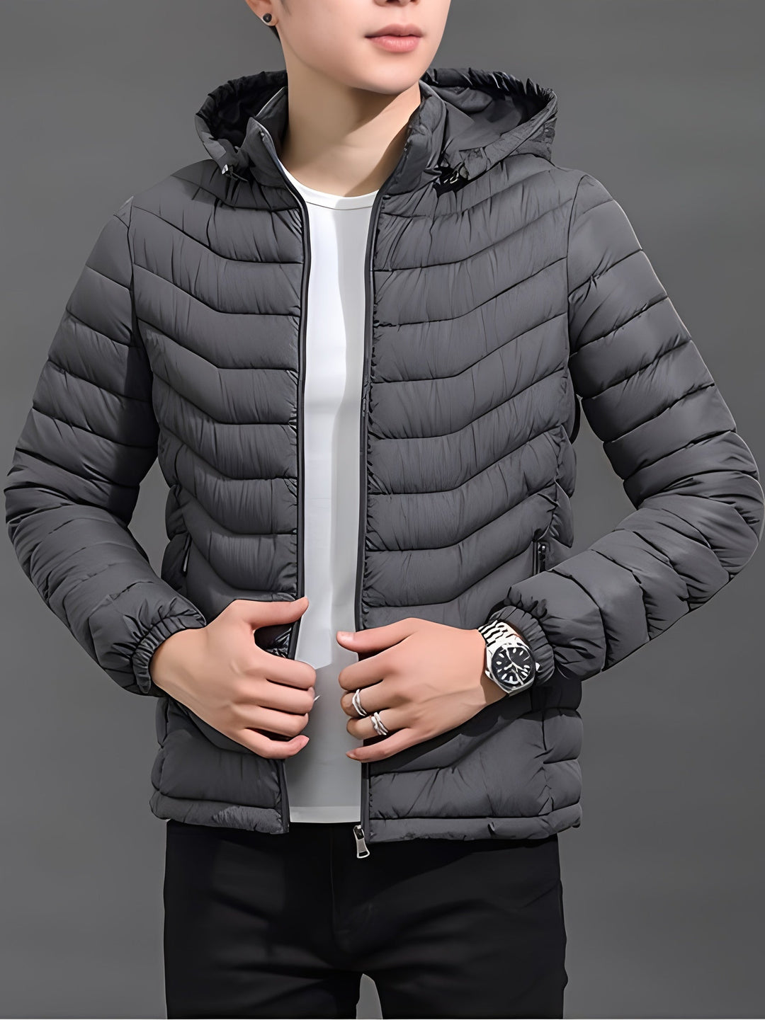 Fenwick | Herren Winterjacke Steppjacke mit Kapuze - Black - Image 8