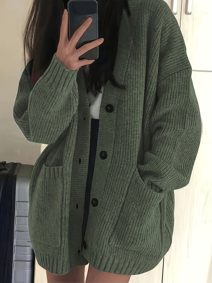 Flordis | Damen Oversize Strickjacke mit Knöpfen - Image 1