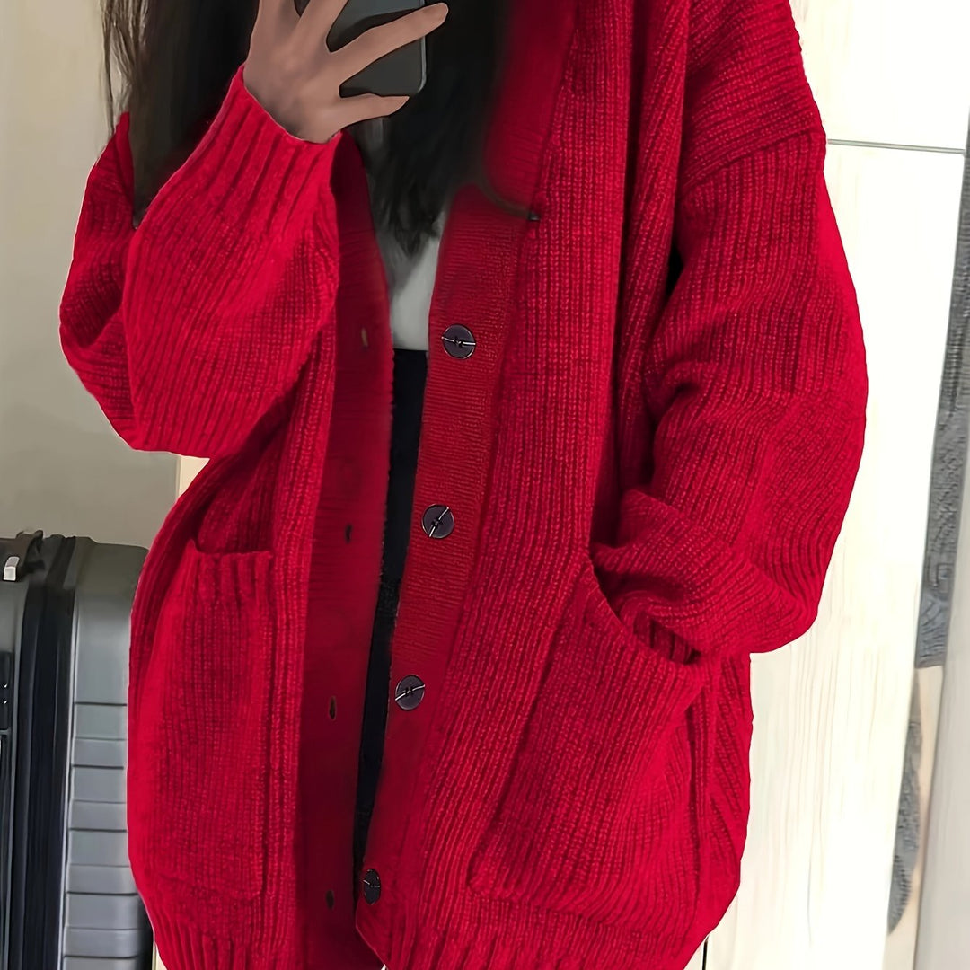 Flordis | Damen Oversize Strickjacke mit Knöpfen - Image 10