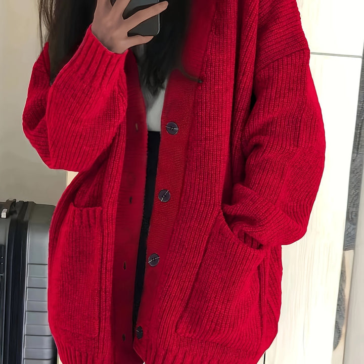 Flordis | Damen Oversize Strickjacke mit Knöpfen - Image 10
