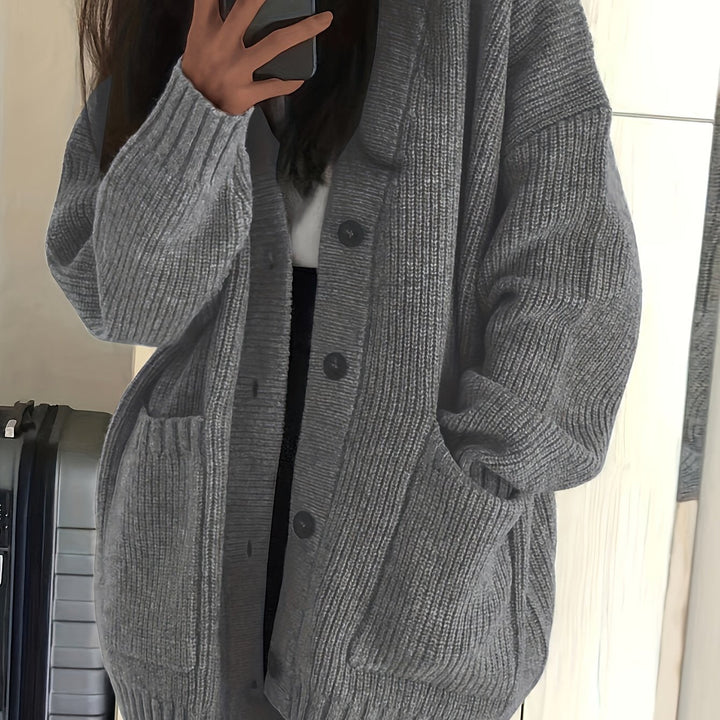 Flordis | Damen Oversize Strickjacke mit Knöpfen - Image 11