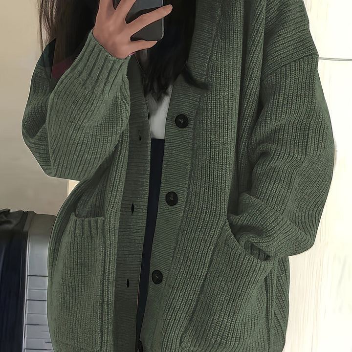 Flordis | Damen Oversize Strickjacke mit Knöpfen - Image 12