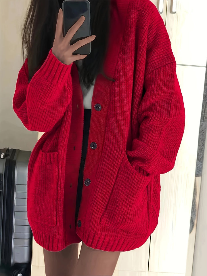 Flordis | Damen Oversize Strickjacke mit Knöpfen - Image 2
