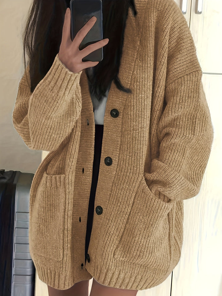 Flordis | Damen Oversize Strickjacke mit Knöpfen - Image 4
