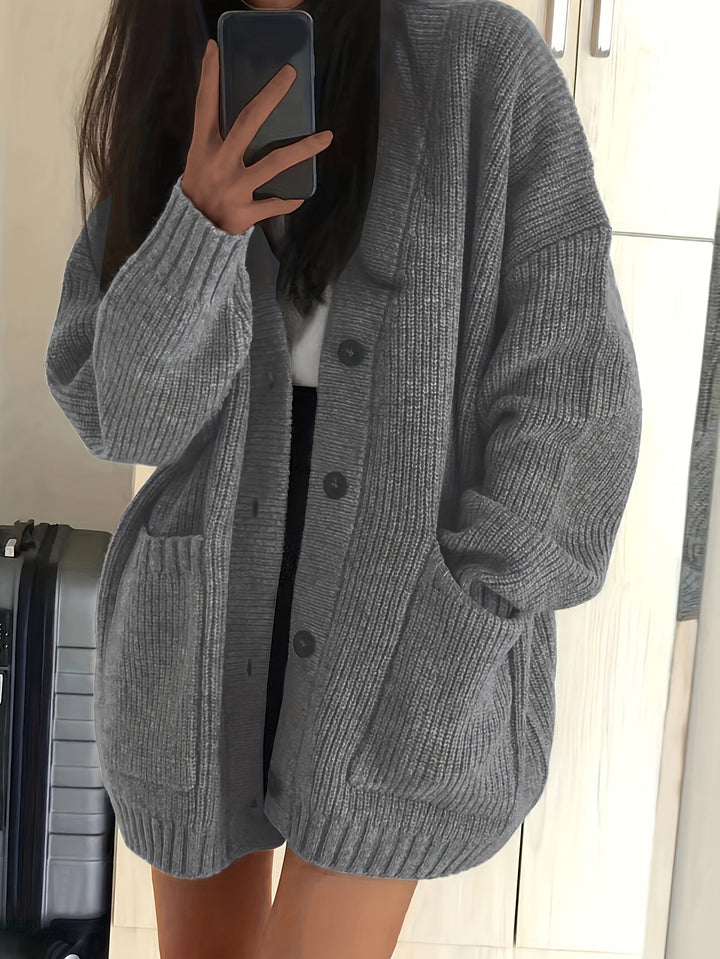 Flordis | Damen Oversize Strickjacke mit Knöpfen - Image 5