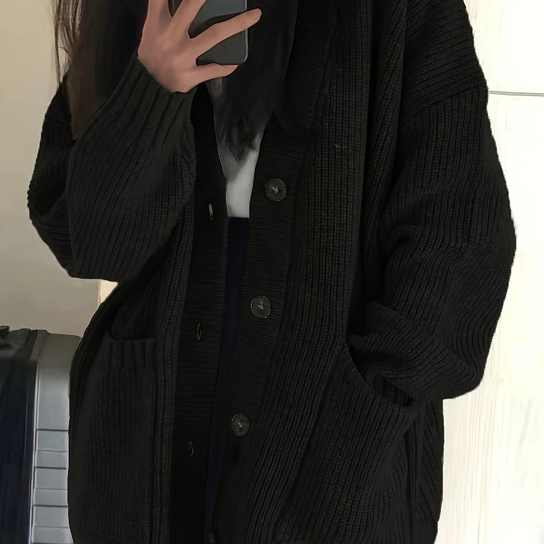Flordis | Damen Oversize Strickjacke mit Knöpfen - Image 9