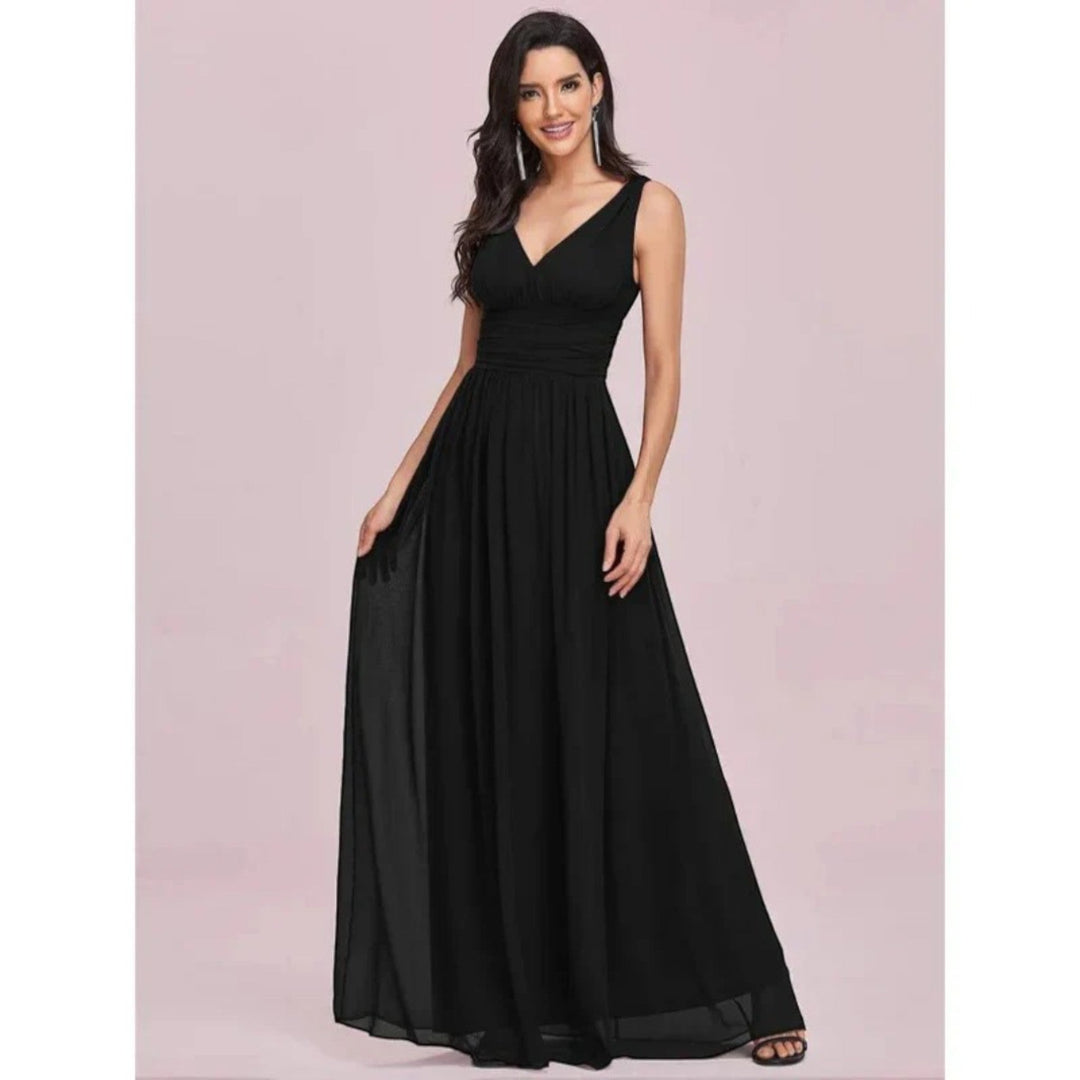 Freya | Damen Langes Abendkleid V-Ausschnitt A-Linie - Image 6