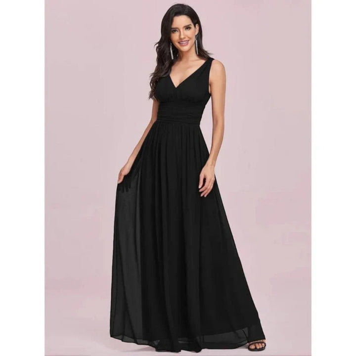 Freya | Damen Langes Abendkleid V-Ausschnitt A-Linie - Image 6