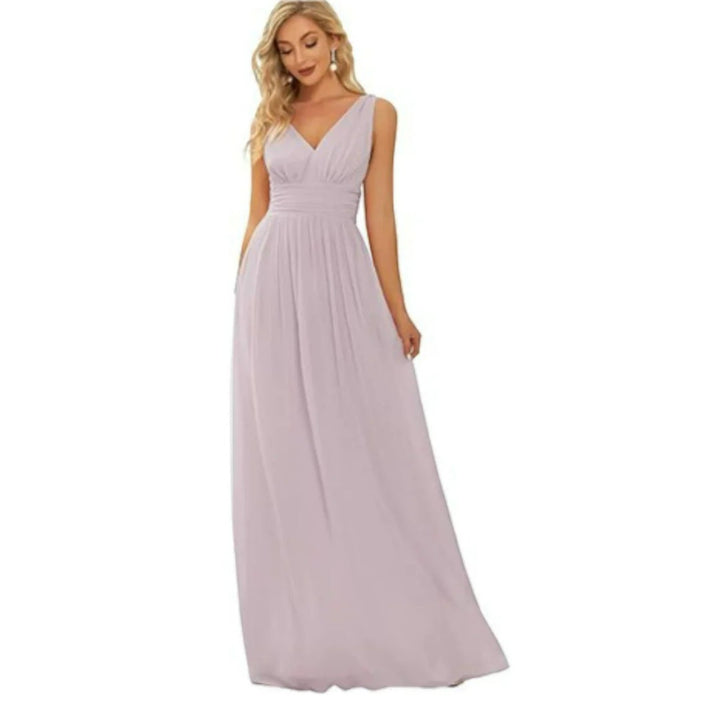 Freya | Damen Langes Abendkleid V-Ausschnitt A-Linie - Image 9