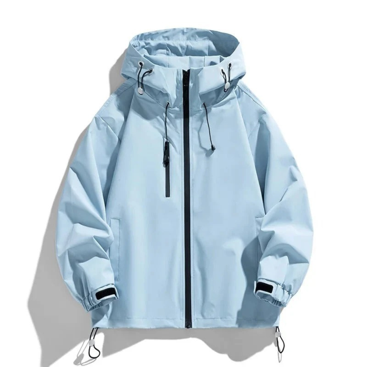 Freyalda | Damen Wasserdichte Regenjacke mit Kapuze - Light Blue - Image 1