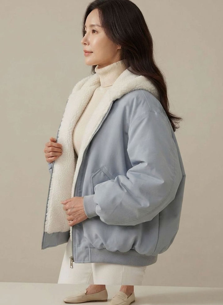 Freydis | Damen Übergangsjacke Wende-Bomberjacke gefüttert - Light Blue - Image 1