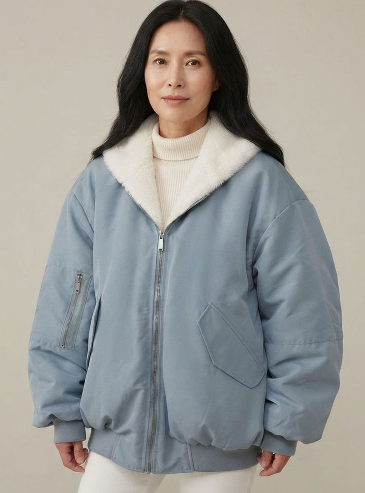 Freydis | Damen Übergangsjacke Wende-Bomberjacke gefüttert - Light Blue - Image 14