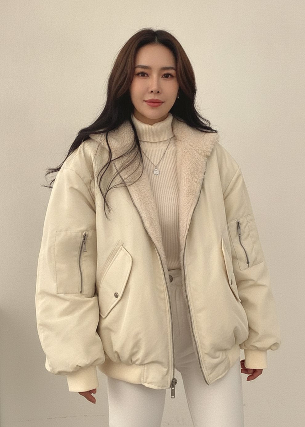 Freydis | Damen Übergangsjacke Wende-Bomberjacke gefüttert - Light Blue - Image 6