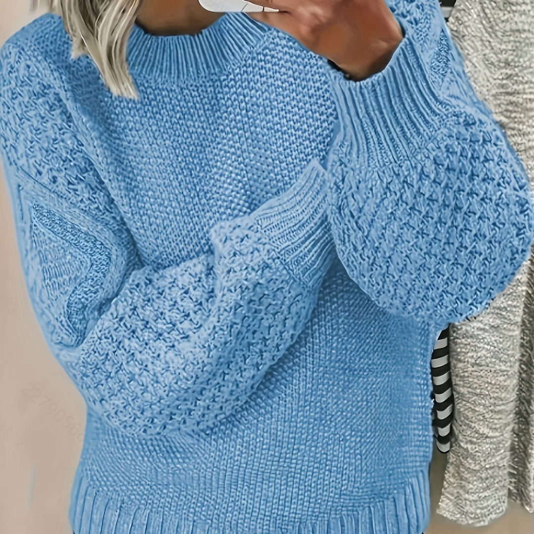 Freydis | Damen Strickpullover mit Zopfmuster - Light Pink - Image 6