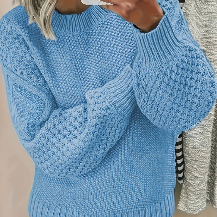 Freydis | Damen Strickpullover mit Zopfmuster - Light Pink - Image 6