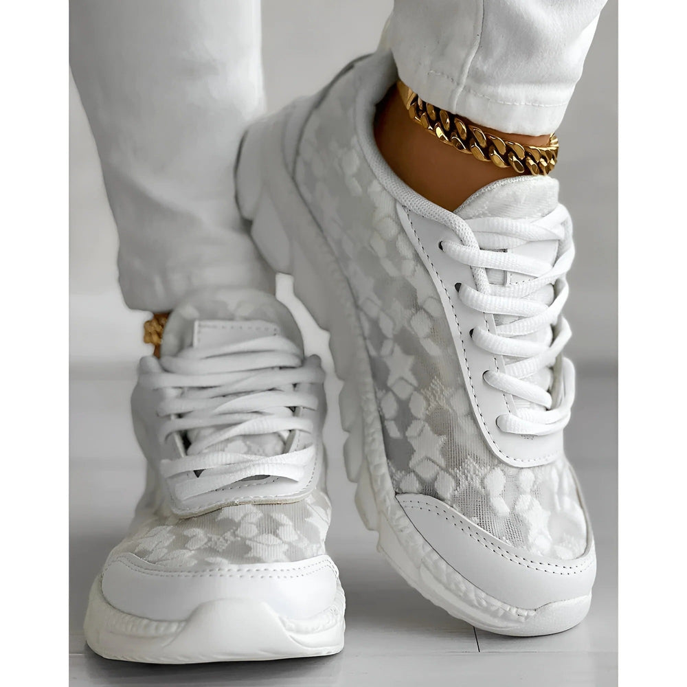 Freynja | Damen Sneaker Weiß Spitze Chunky - White - Image 2