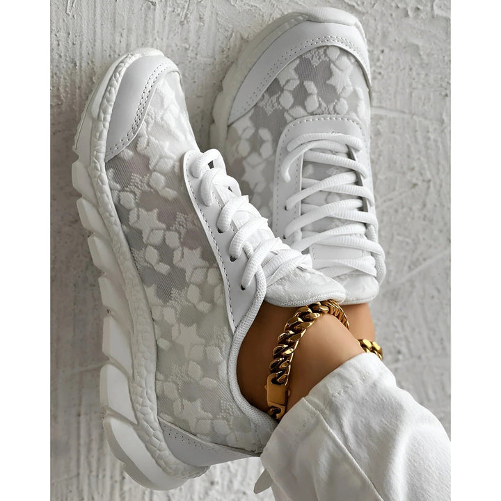 Freynja | Damen Sneaker Weiß Spitze Chunky - White - Image 3