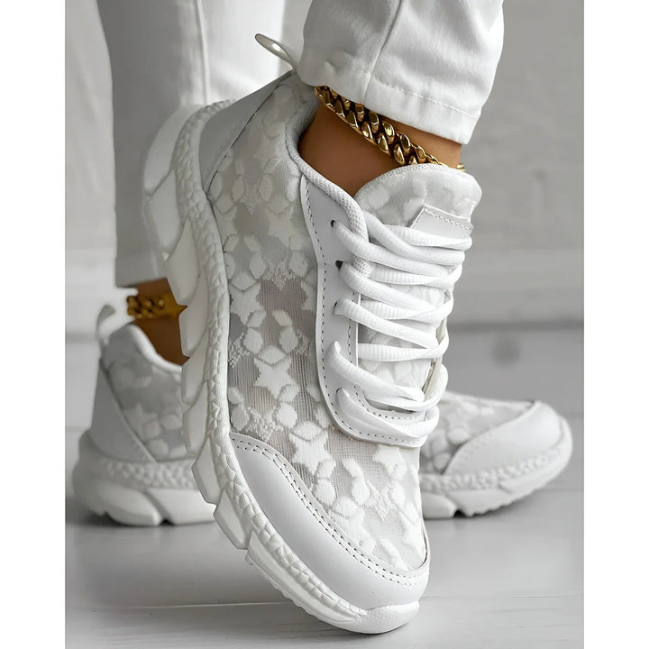 Freynja | Damen Sneaker Weiß Spitze Chunky - White - Image 4