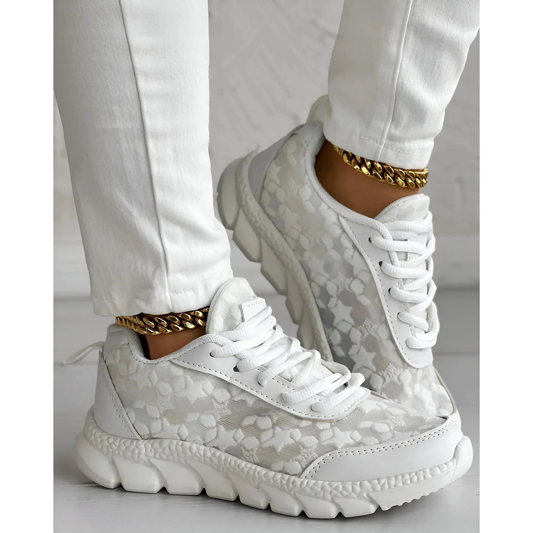 Freynja | Damen Sneaker Weiß Spitze Chunky - White - Image 5